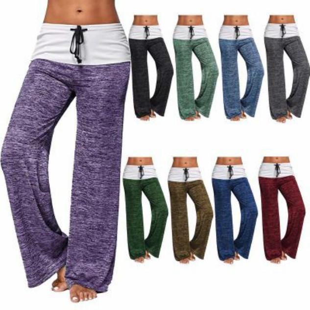 

Women' Designer Yoga Pants Quick-drying Sweatpants Outdoor Casual Wide-leg Pants with Waistband Pants In The Middle New, Black