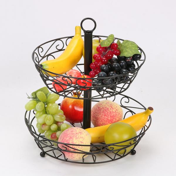 

disassembled and installed double layer fruit basin fruit receiving basket creative home furnishing handicraft decorations