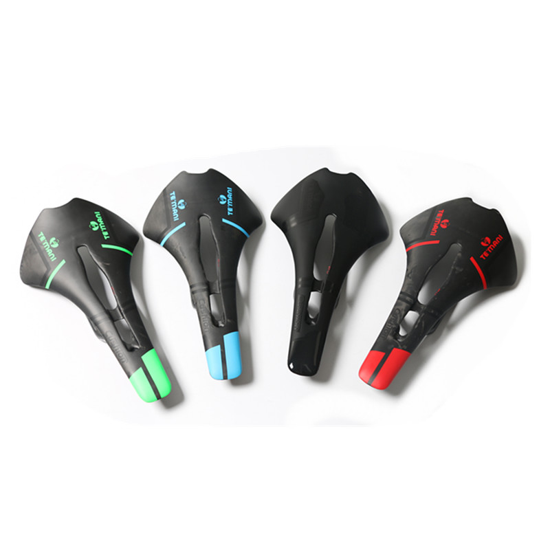 

Bike Saddles Brand TEMANI Racing Road Bicycle MaUD Full Carbon Fibre Saddle Hollow Out Front Seat Mat