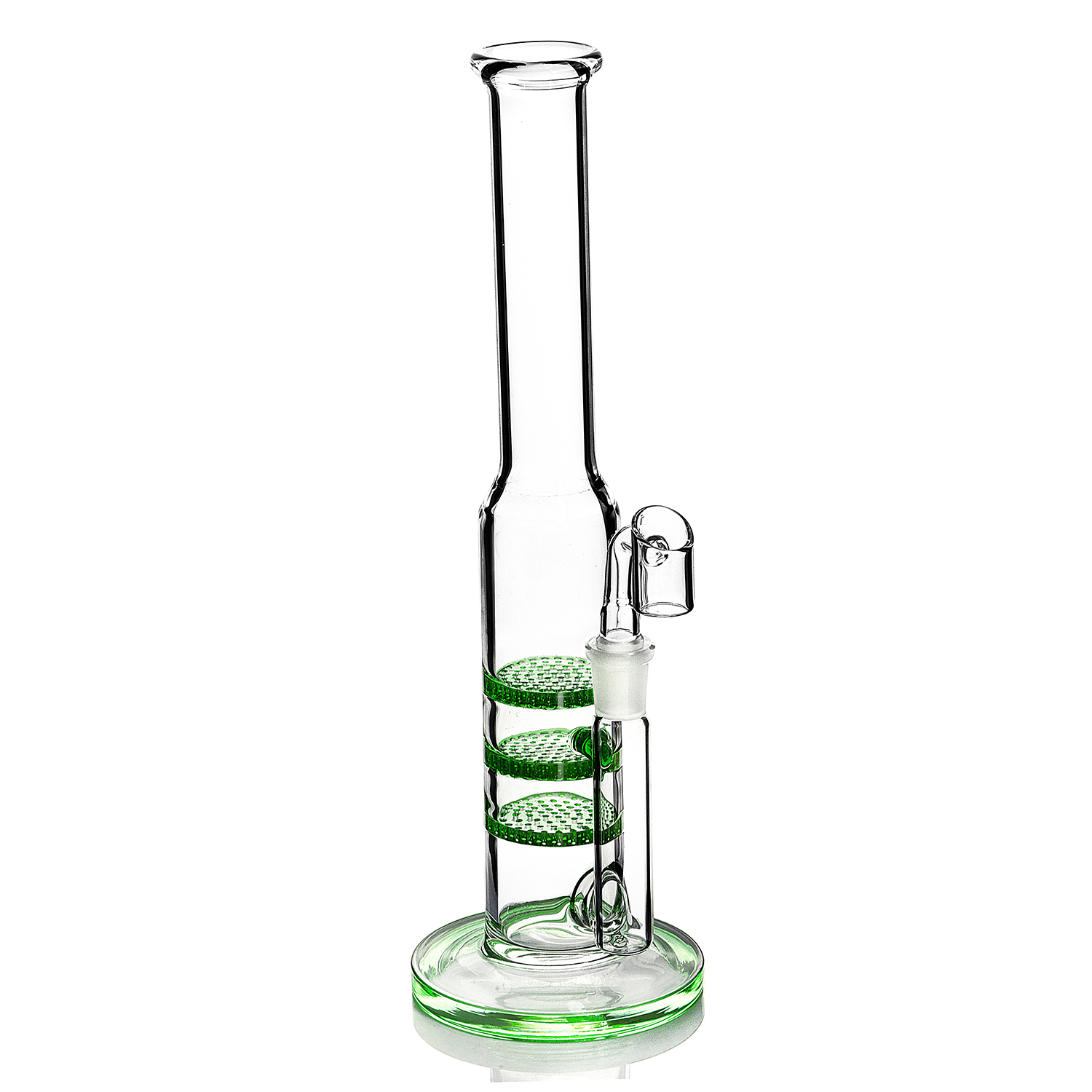 

Real image 12 inches glass bongs with 3 layer honeycomb blue/green glass water pipe with 14mm joint