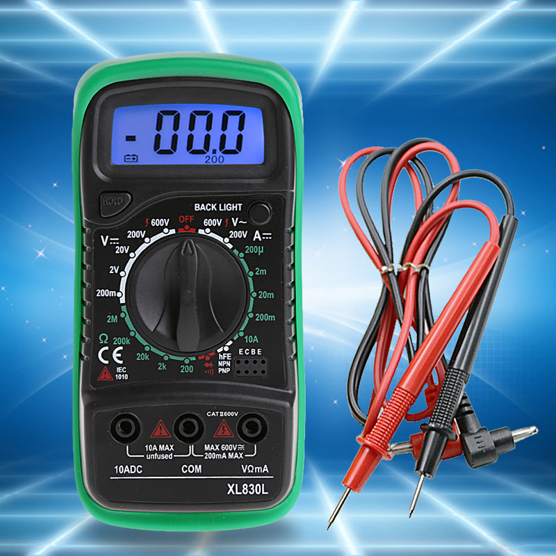 CKS XL830L multimètre numérique portable rétro-éclairage LCD Portable AC/DC ampèremètre voltmètre Ohm testeur de tension mètre Multimetro
