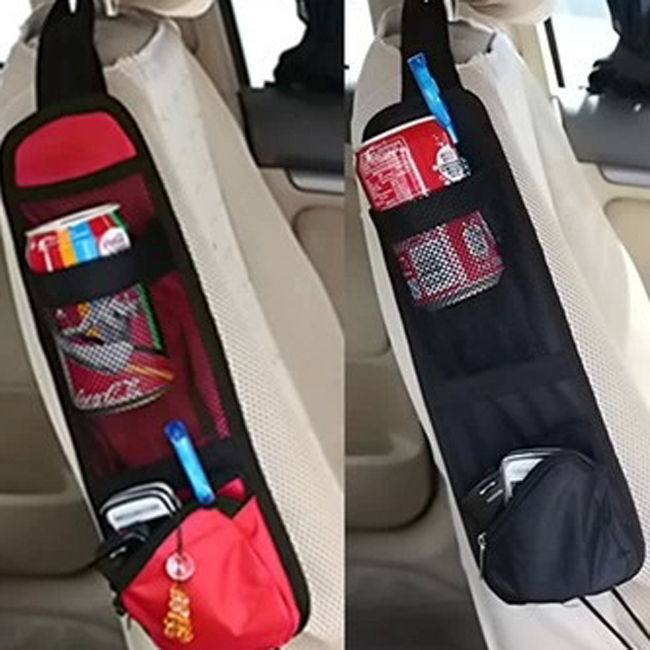 

Car Seat Organiser Storage Travel Bag Phone Magazine Drinks Container Make Up Bag Traveling Kits Cosmetic, Black