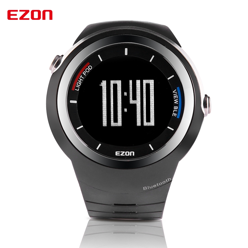 

EZON S2 Bluetooth 4.0 Sports Smartwatch Call Reminder Pedometer Steps Counter Calories Men's Smart Watch for IOS and Android, Black