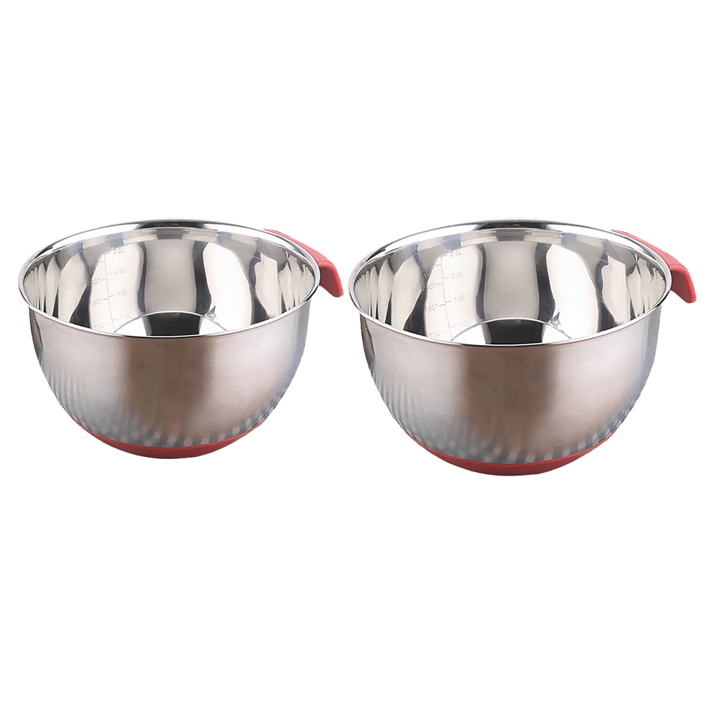 

2 pieces mixing bowls set catering nesting bowls cookware for salad - 2.5l and 3.5l