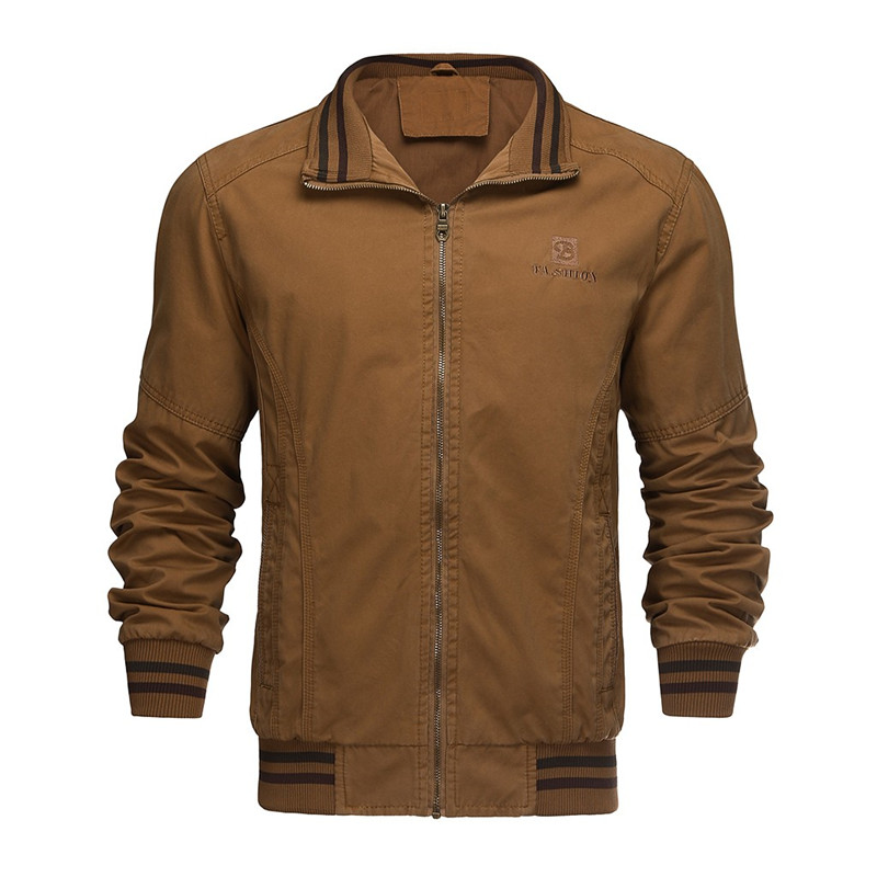 

New Men's Jackets Autumn Fashion Men Winter Long Sleeve Warm Zip Pocket Slim Coat Outwear Wind Jacket JAYCOSIN 2020, Army green