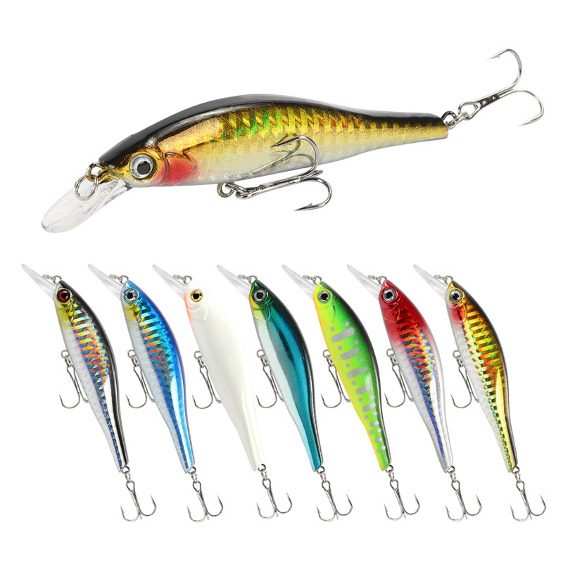 

New Suspending Jerkbait Minnow Laser Fishing lure 9.5cm 10.6g Shallow Diving Striped Painted Bionic bass bait
