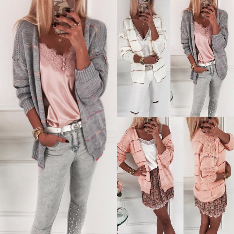 

Women Long Sleeve Knitting Cardigan Autumn Winter Loose Sweater Coat Tops -OPK