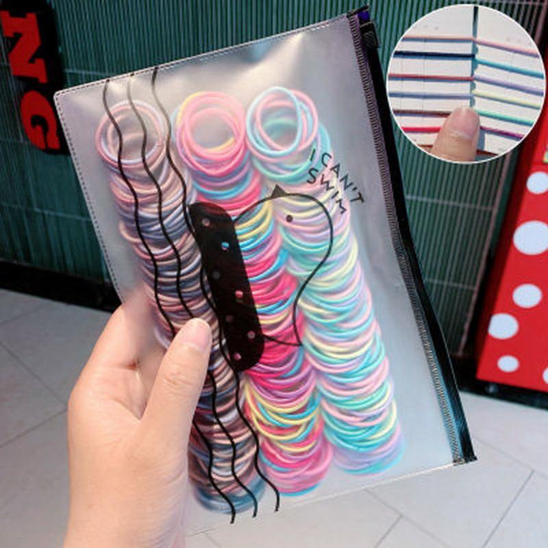 

1000/300/200pcs/pack High Elastic Hair Rubber Bands For Baby Girl Small Hair Ties Ribbon Candy Bar Scrunchies Kid Accessories, 1000 pcs color 8