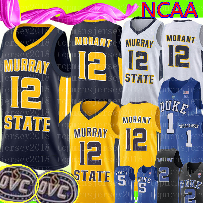 

Ja Morant #12 Murray State College Real jersey Mens Yellow White Dark blue Ja Morant Basketball Jerseys Embroidery Logos 2019-2020, Ncaa {molizhouli}