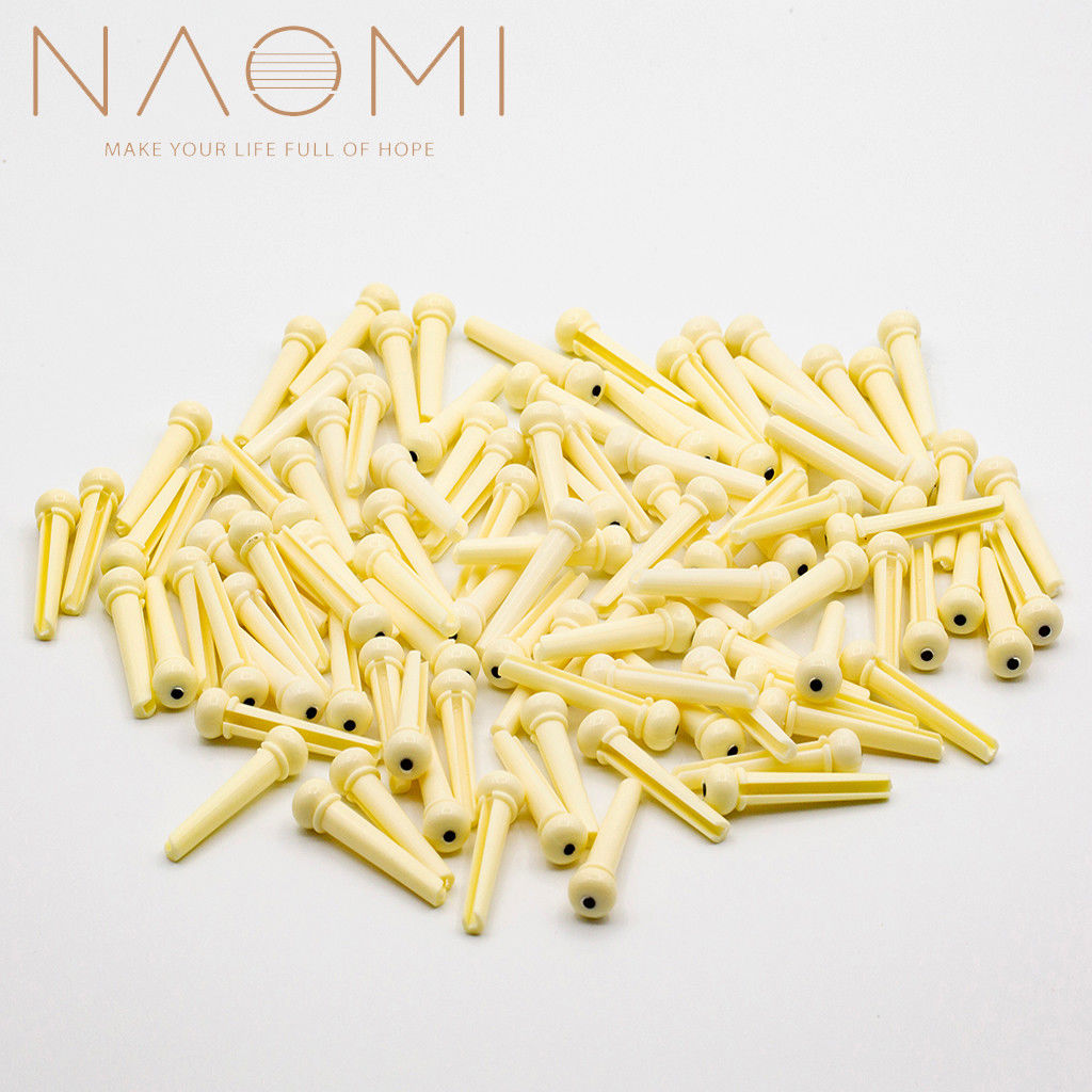 

NAOMI 100PCS Acoustic Guitar Pins Accessories Acoustic Guitar Bridge Pins White Guitar Parts Accessories New