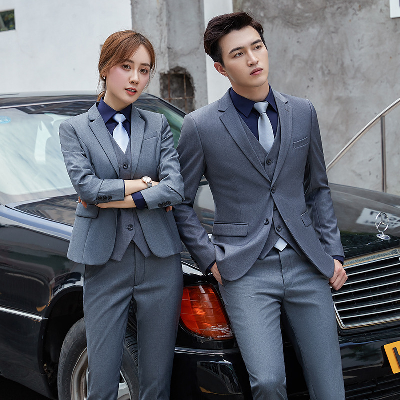 

Upscale spring and autumn hotel sales 4S shop work clothes formal men' and women' professional suit suit business, See chart