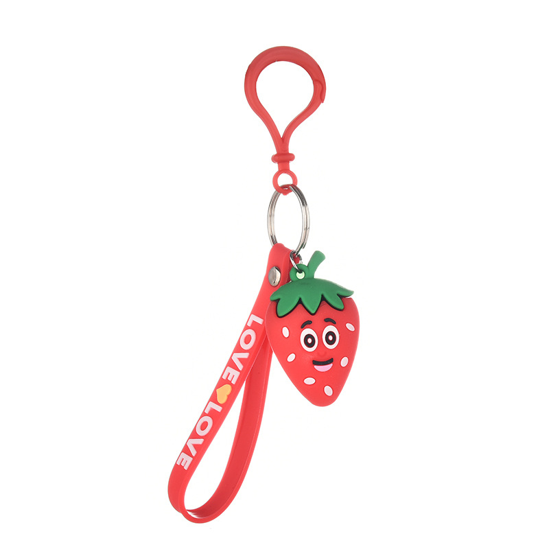 

Creative new PVC fruit series key ring pendant pineapple strawberry watermelon carrot shape