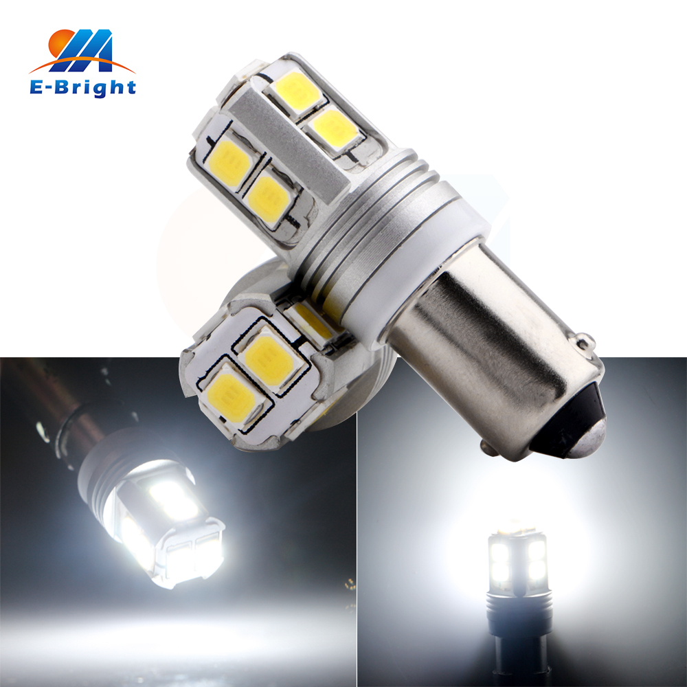 

YM E-Bright 4pcs/lot BA9S 2835 10 SMD LED White 8000K Canbus Error Free Car Reading Lamp Auto Side Wedge Bulb Tail Lights 12V DC, As pic