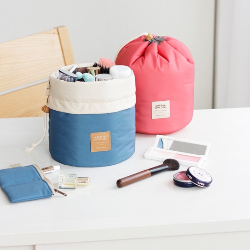 

2021 Women Cosmetics Bag Bulk Travel Large Organizer Pouch Pink Package Outdoor Waterproof Wash Gargle Cylinder Bags Insert Multiple Sizes Set