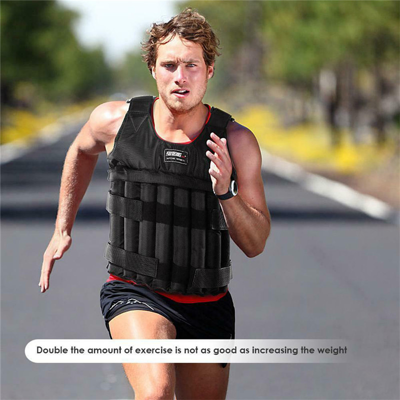

20/50kg Max Loading Adjustable Weighted Vest Fitness Training Exercise Waistcoat 1680D Oxford Cloth Running Weight Boxing Vest, 20kg