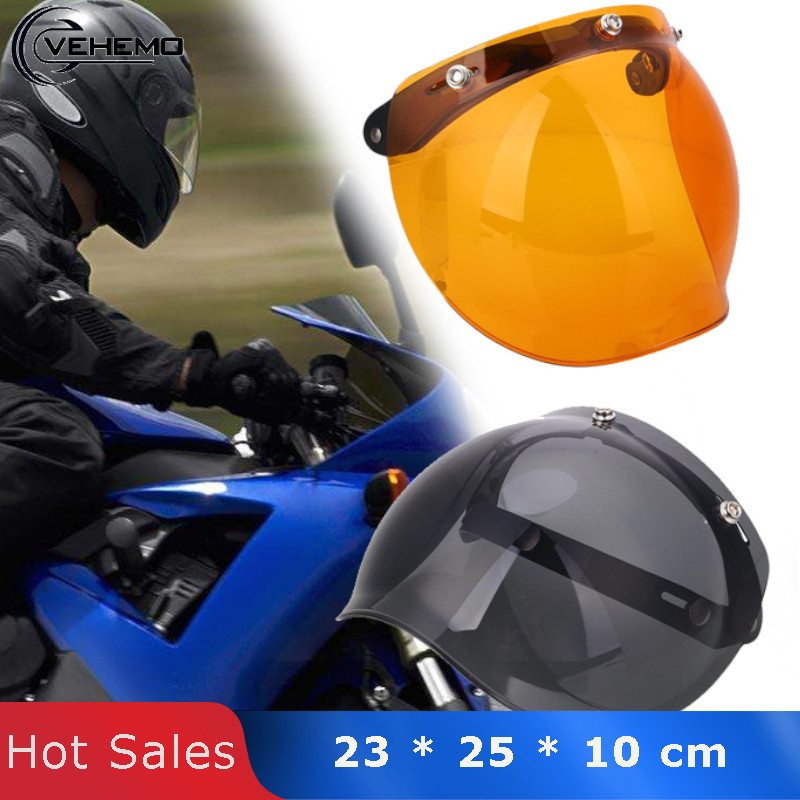 3 Bottoni LuMon Occhiali da Sole per Casco da Moto Antivento con Visiera Vintage Accessori per Moto Silver