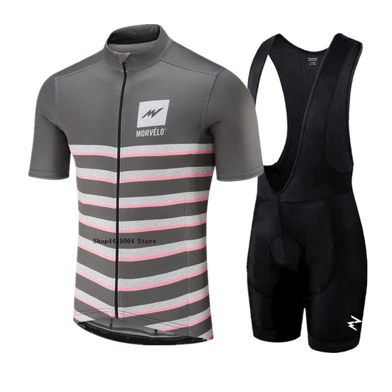 

2019 Men Team morvelo short sleeve Cycling jersey Set bib shorts ropa ciclismo bicycle clothing MTB jersey quick dry clothes, As picture