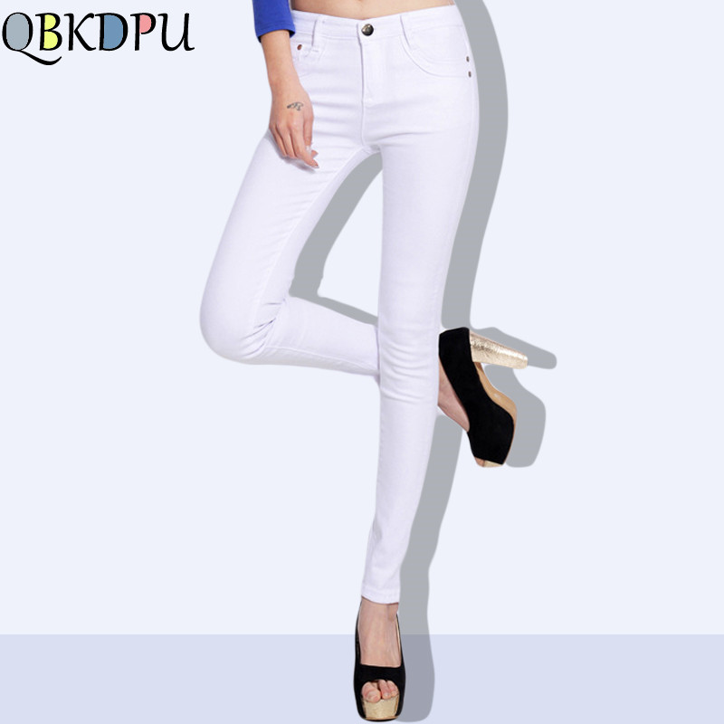 

Slim waist Jeans For Women Skinny low rise Jeans Woman Blue Denim Pencil Pants Stretch Waist Women Pants Plus Size, Deep blue