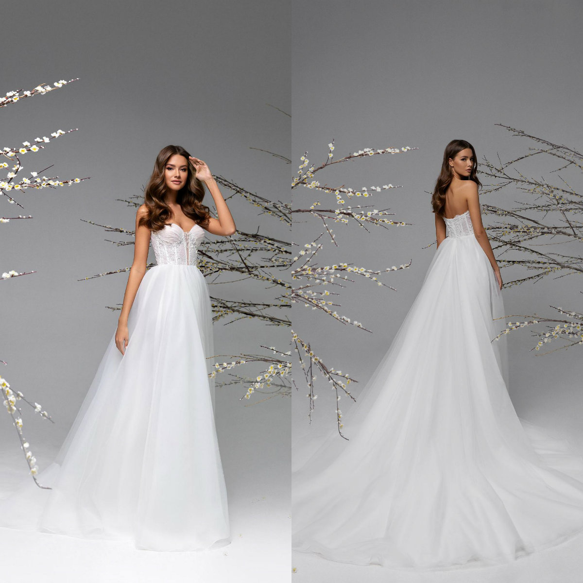 

2021 Fashion Wedding Dresses Sexy Sweetheart Lace-up Back Bridal Gowns Custom Made Lace Appliques Sweep Train A-Line Wedding Dress, Ivory