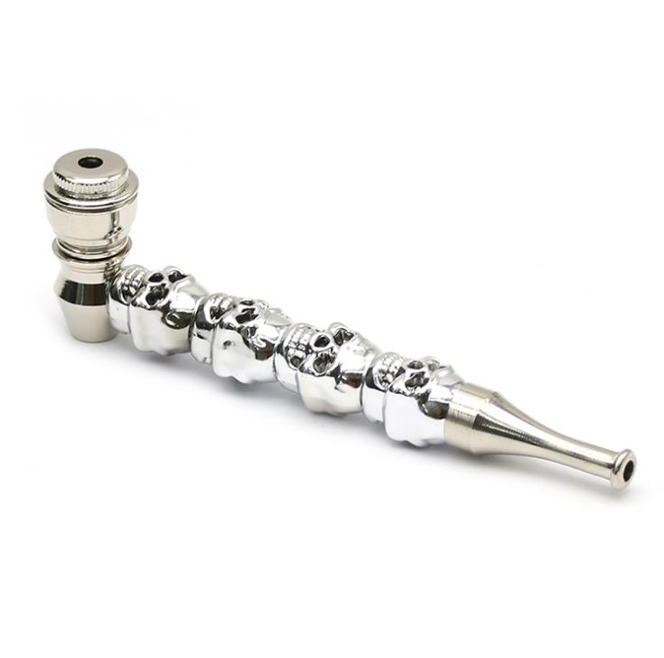 

New Removable Pipe Skull Stitching Silver Metal Pipe in 2019