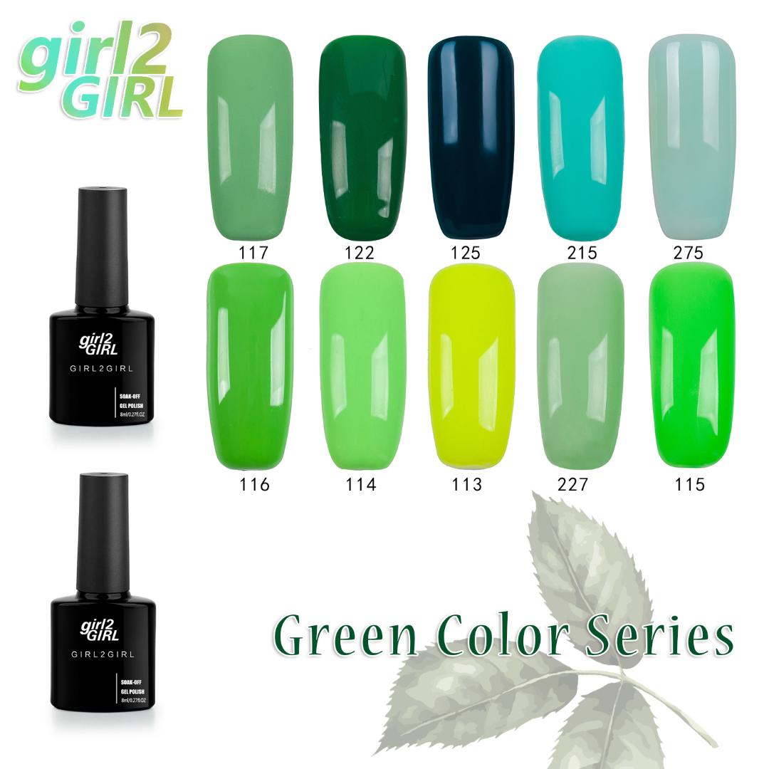

girl2GIRL Gel UV LED Lacquer Polish Long Latest Soak Off Manicure 8ml 280 Colors Super shining Gel Nail Polish GREEN set, 219