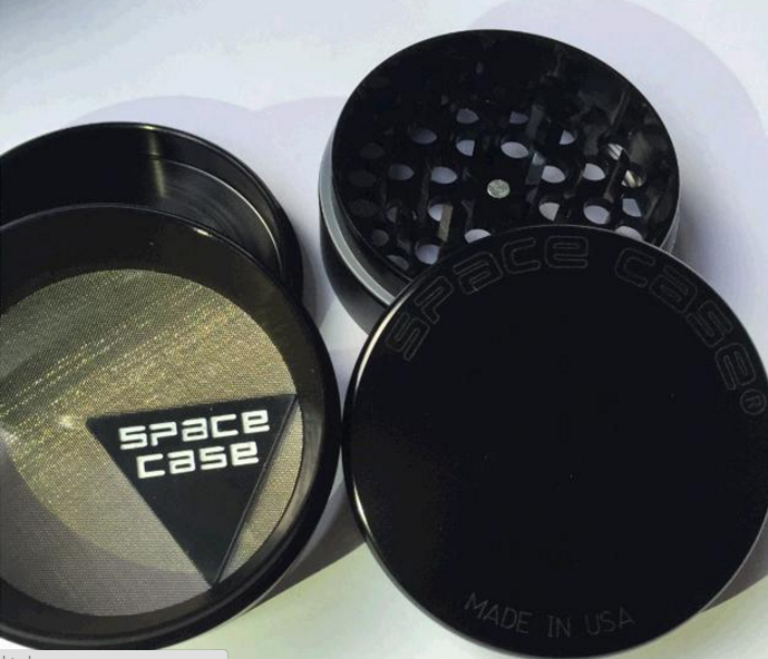 

55mm 63mm SPACE CASE 4 Piece Aluminum Herb Grinder Medium Large smoke cigarette detector grinder Tobacco grinder Titanium VS sharpstone