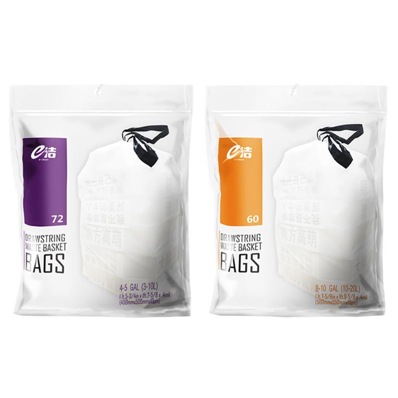 

60/72pcs Drawstring Environmental Garbage Bags Extraction Kitchen Waste Bag