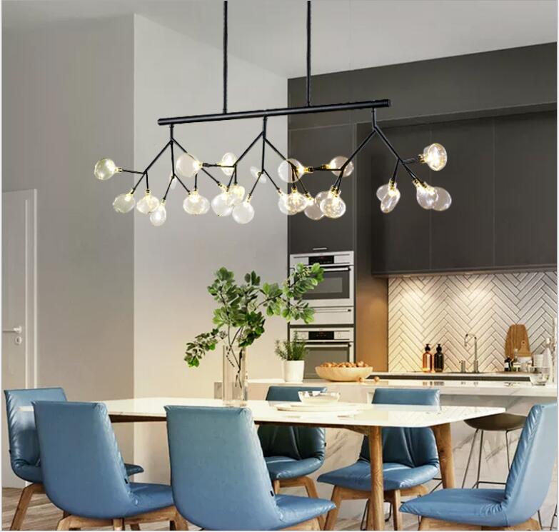 

Modern LED New Creative pendant lights firfly black gold rectangle pendant lamp for dinning room Kitchen