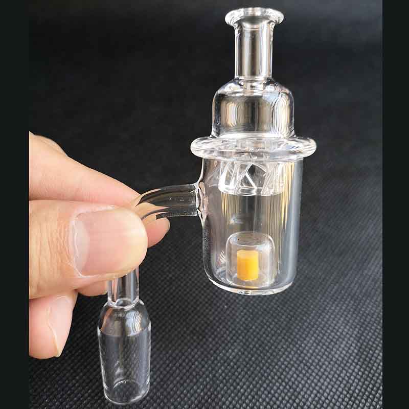 

25mm Yellow Cadmium Core Reactor Quartz Banger With Quartz spinning carb cap Thermochromic thermal banger 10mm 14mm 18mm Male Female
