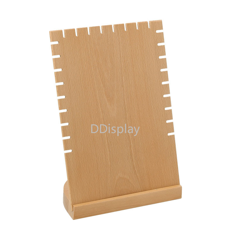 

[DDisplay] Beech Jewelry Display Nature Solid Wood Necklace Jewelry Stand Pendant Window Display Earring Wooden Stand, Black