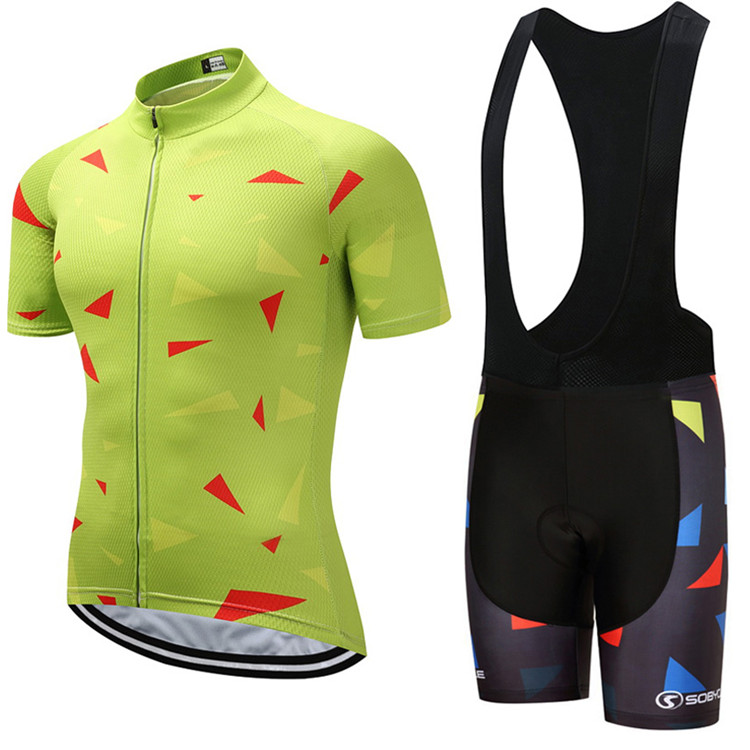 

2019 New ! Men's Summer Cycling Jerseys Set/ Short Sleeve Cycling Wear Bib Shorts/ Pro Team Ropa Maillot Ciclismo Gel Pad. 049, Green