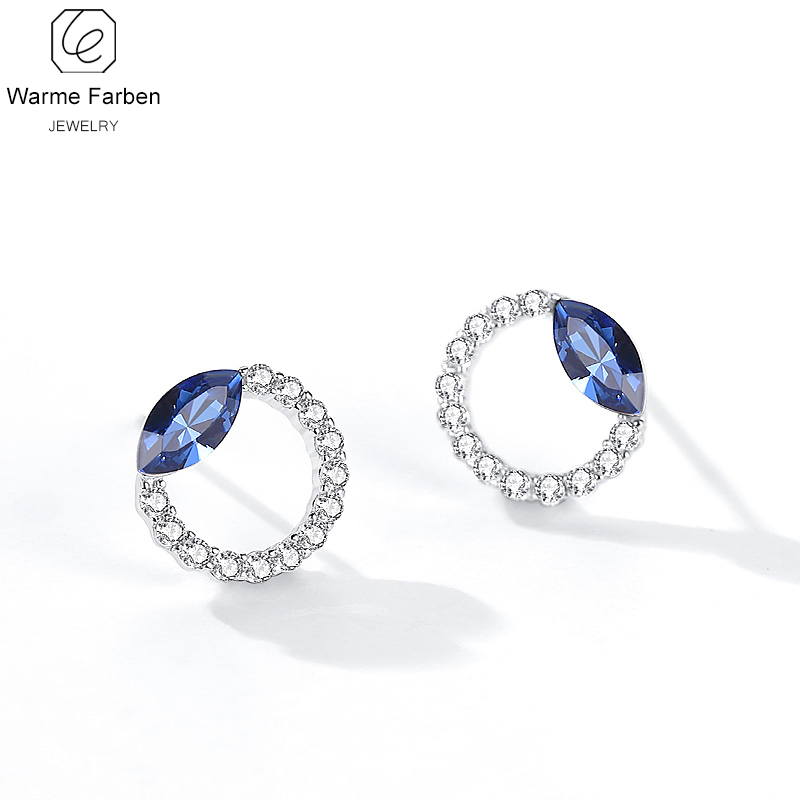 

Warme Farben Crystal from Earrings 2020 New Fashion Personality Shine Inlaid Zircon Crystal Circle Stud Earrings Gift