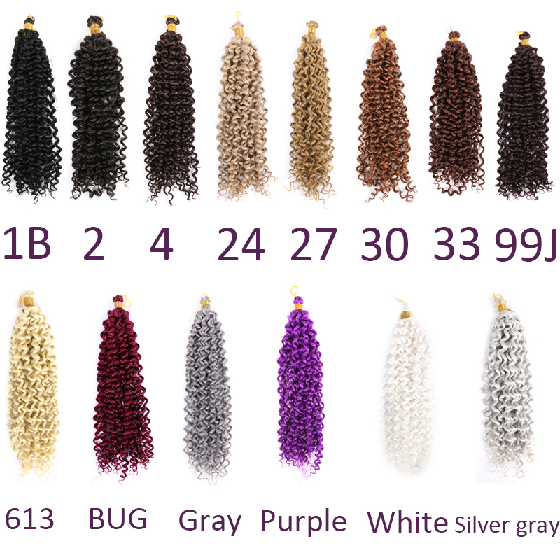 

14"Curly Crochet Synthetic Hair Kinky curly Colorful Braiding Hair Extension Fiber Free tress Crochet Hair piece, 33#