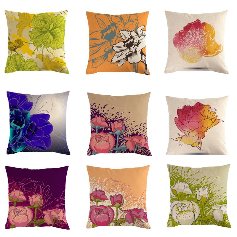 Retro Butterfly Print Home Linen Square Pillow Cushion Cover Pillowcase CB
