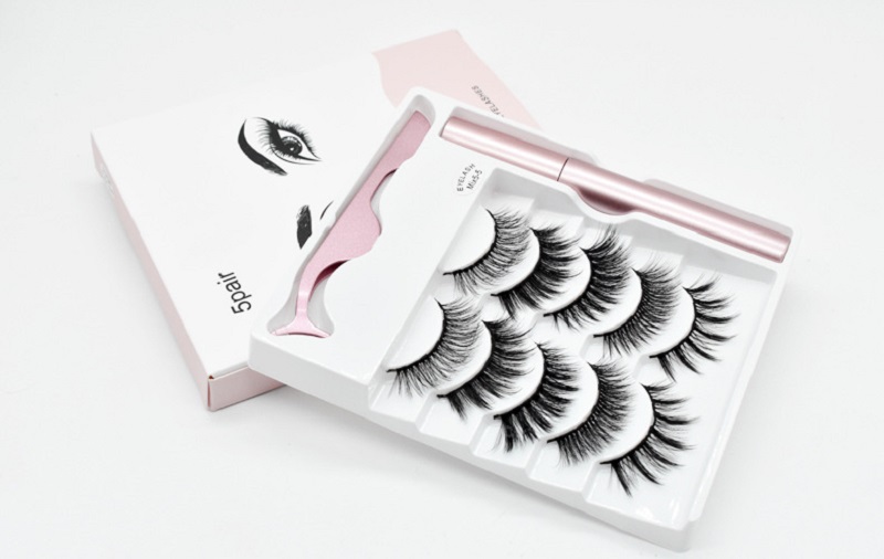 

5 pairs magnetic false eyelashes eyeliner set magnetic eyeliner + tweezers +5 Mixed magnetic eyelashes Drop ship 1set