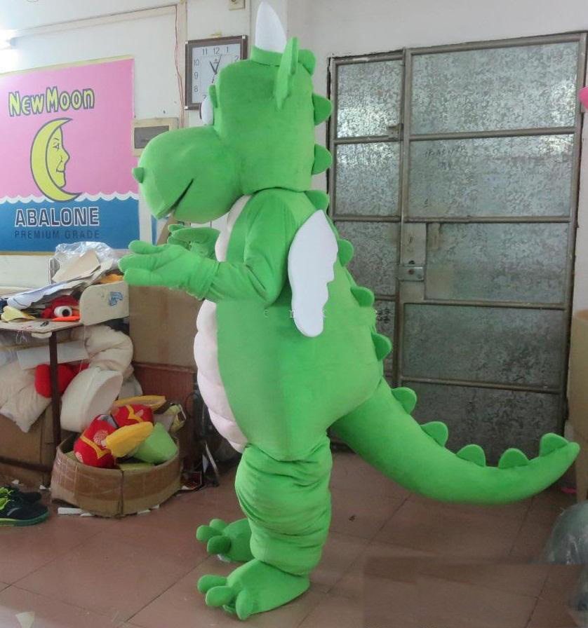 

2019 Factory sale hot Green Dinosaur Mascot Costume Fancy Party Dress Halloween Carnival Costumes Adult Size, As shown in figure