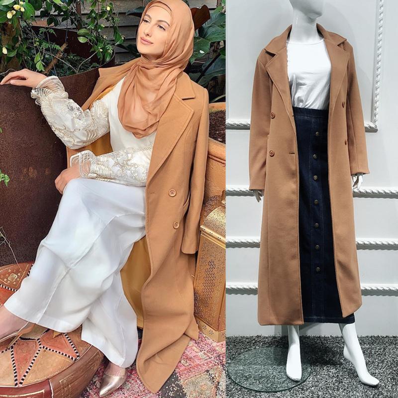 

2020 new super high quality open abaya wholesale muslim islamic winter warm long, Camel