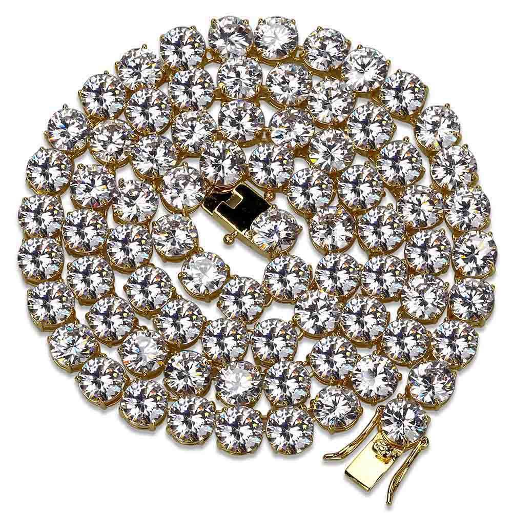 

Gold-plated Micro Zircon Necklace Hiphop Hip Hop Jewelry 8mm Man Necklace