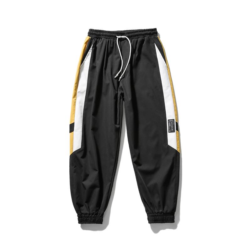 

Autumn Men Striped Jogger Casual Mens Sweatpants Sportswear Long Trousers New Straight Pants Man Fitness Clothing, Black