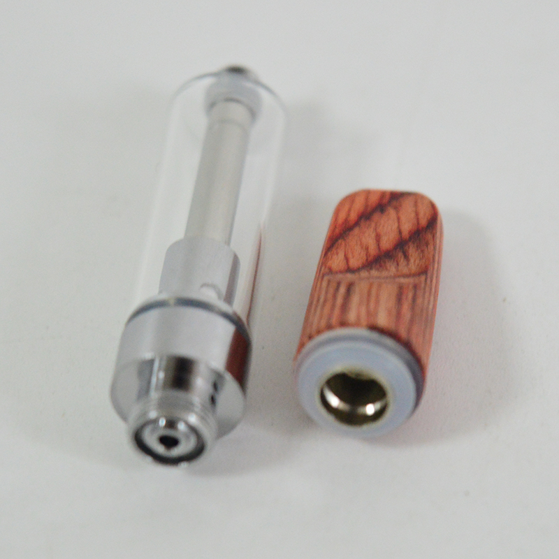 

0.8ml 1ml Vape Cartridges Ceramic Coil Empty Vape Pens Wood Tip 510 Thread plastic tube Vape Cartridge Packaging