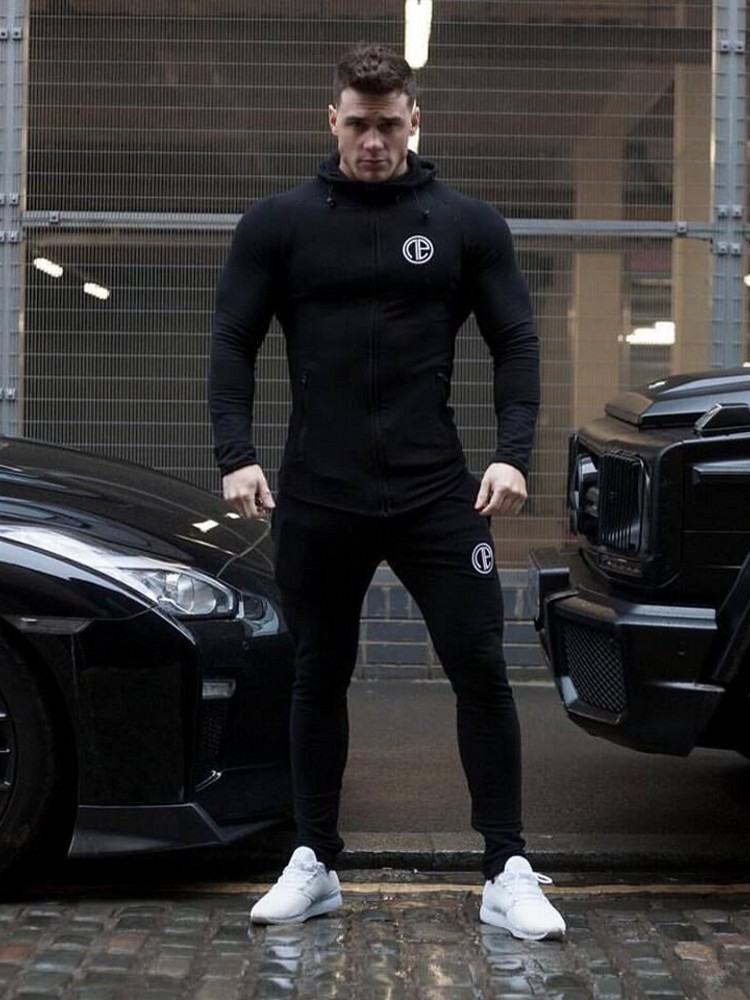 

Brand Autumn Sport Suits Men Fitness Tight Hoodies Joggers Sweatpants Sets Gym Jogging Tracksuits Jacket+Pants Running Set Male, Only pant