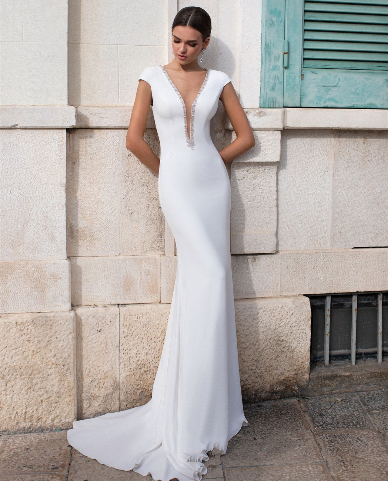 white velvet wedding dress