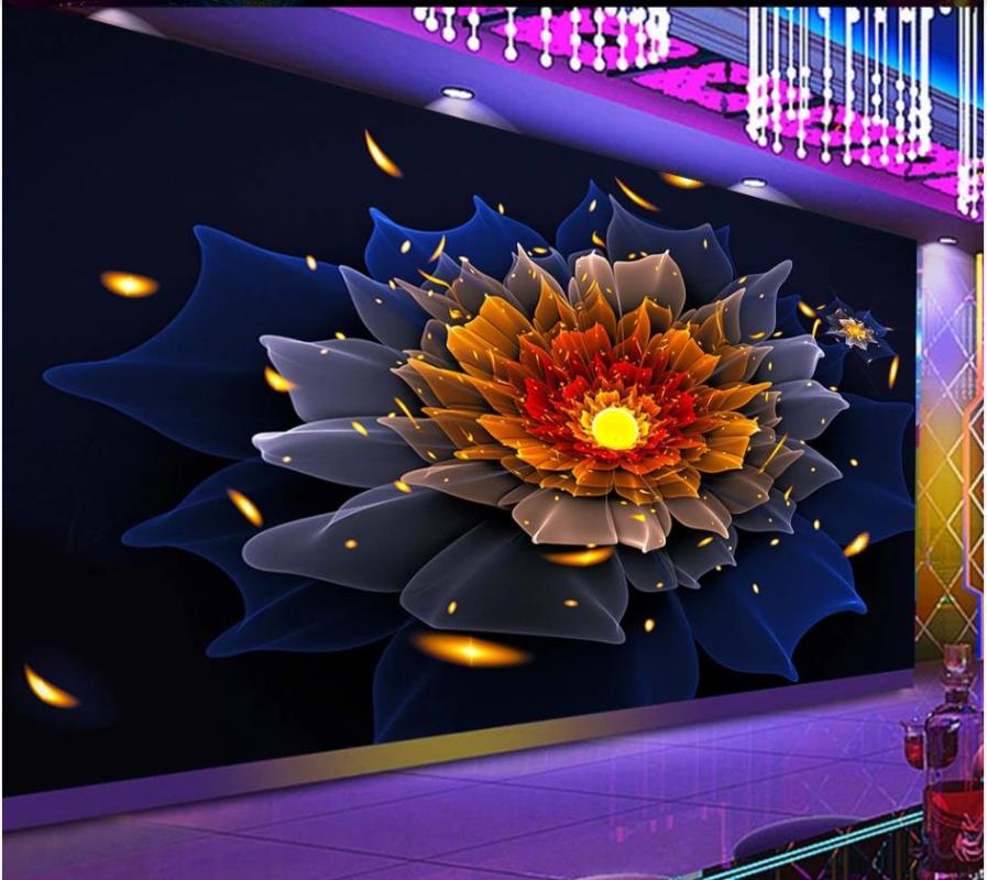 

Custom photo wallpaper 3d murals wallpapers Cool nightclub flower bar KTV decoration background wall papers, As pic