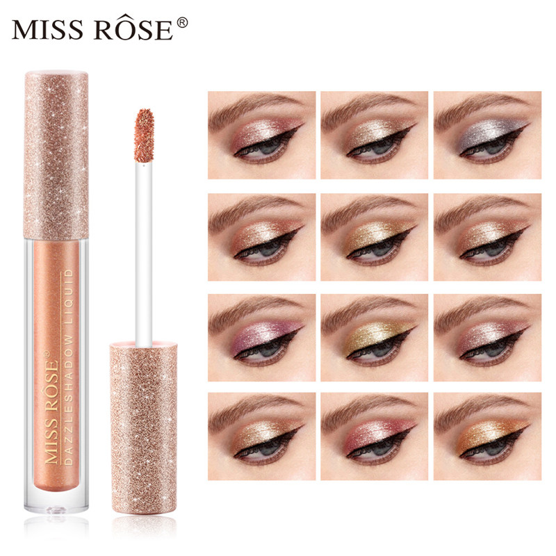 

Miss Rose Sequin Eyeshadow Glitter Liquid Makeup Eye shadow 12 Colors Single Pigment Professional Cream Eyes Cosmetic High Color Render