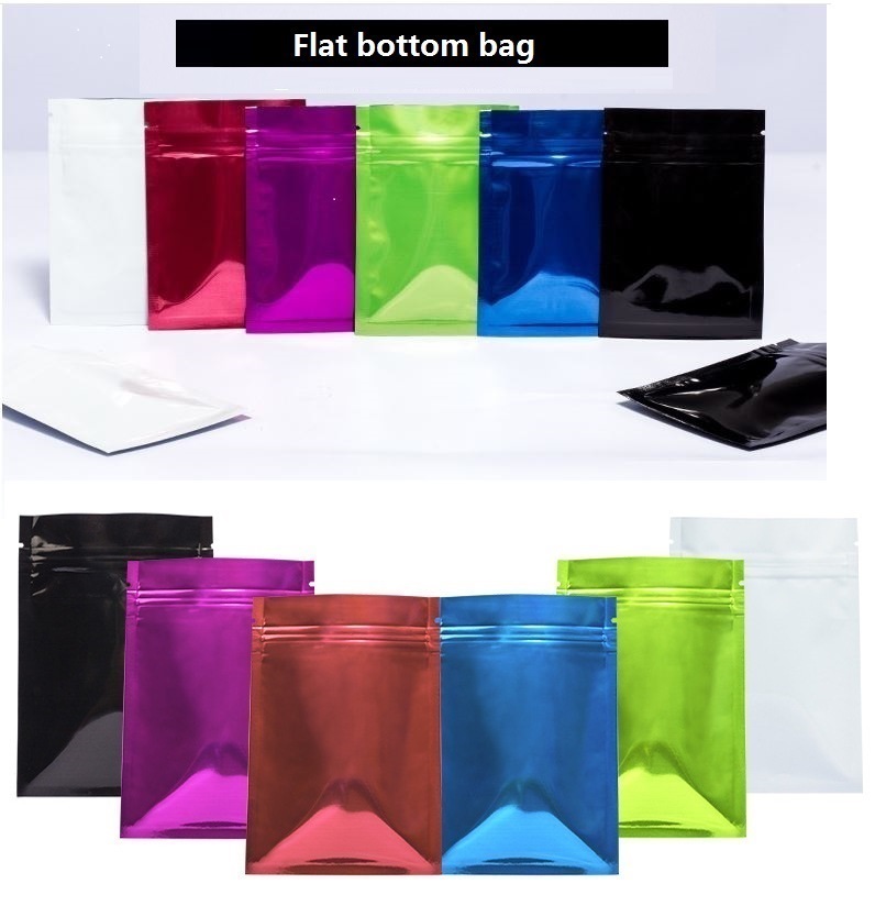 15*22cm*16silk Color Aluminum Foil Bag Aluminized Closure pockets Tea Bag Packaging Flat bottom bag-image-516875273