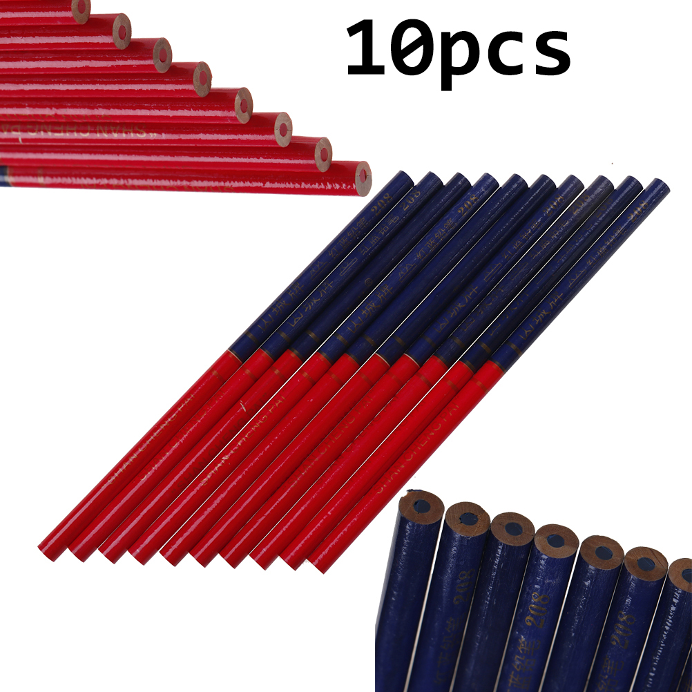 72pcs Crayons de charpentier Crayon de charpentier 175 mm octogonal rouge noir dur Outil de marquage du bois