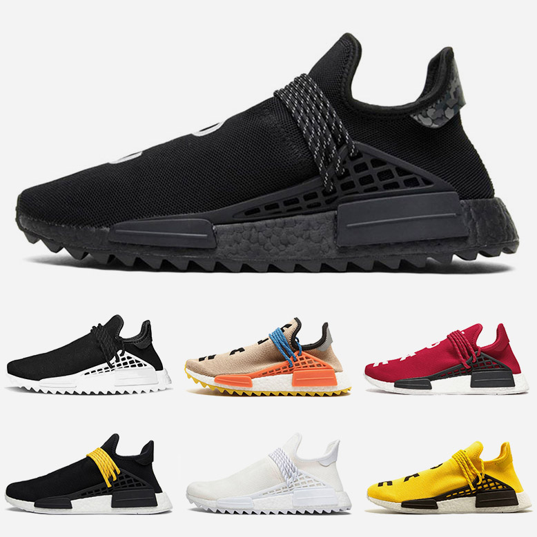 

NMD Human Race HU Pharrell Williams casual shoes Creme NERD Solar Pack Holi sport Men Women Pharell Runner Racer Athletic HU Sneaker 36-47, White;red