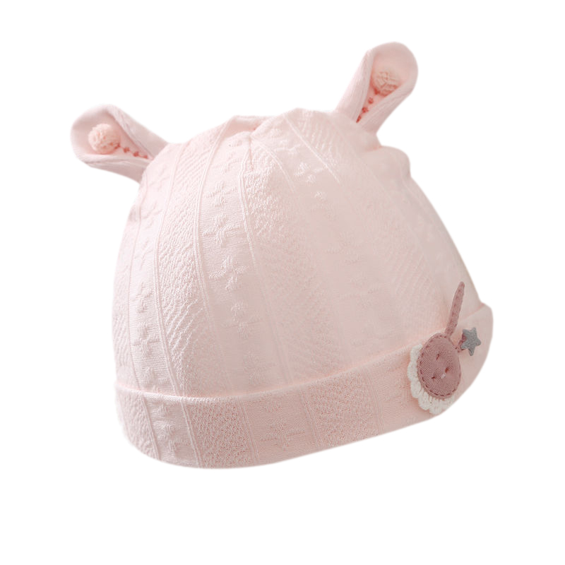 

2020 newborn baby cap spring and summer thin section 0-3 months baby hat spring and autumn infant cotton newborn male and female baby cap, Pink