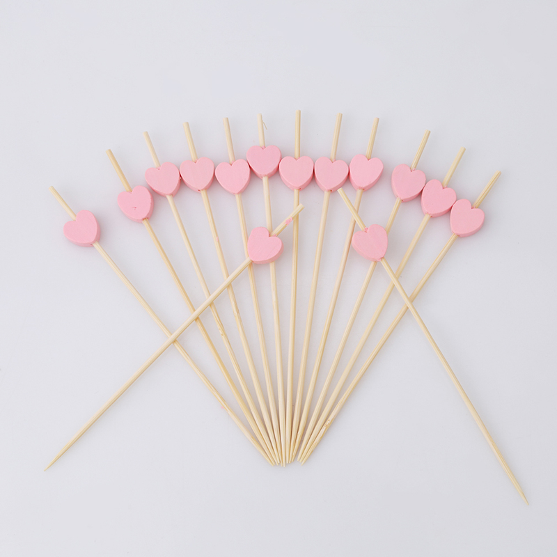 

100pcs/pack Disposable Bamboo Picks Fruit Fork Sticks Buffet Cupcake Toppers Cocktail Forks Wedding Festival Fruit Tools