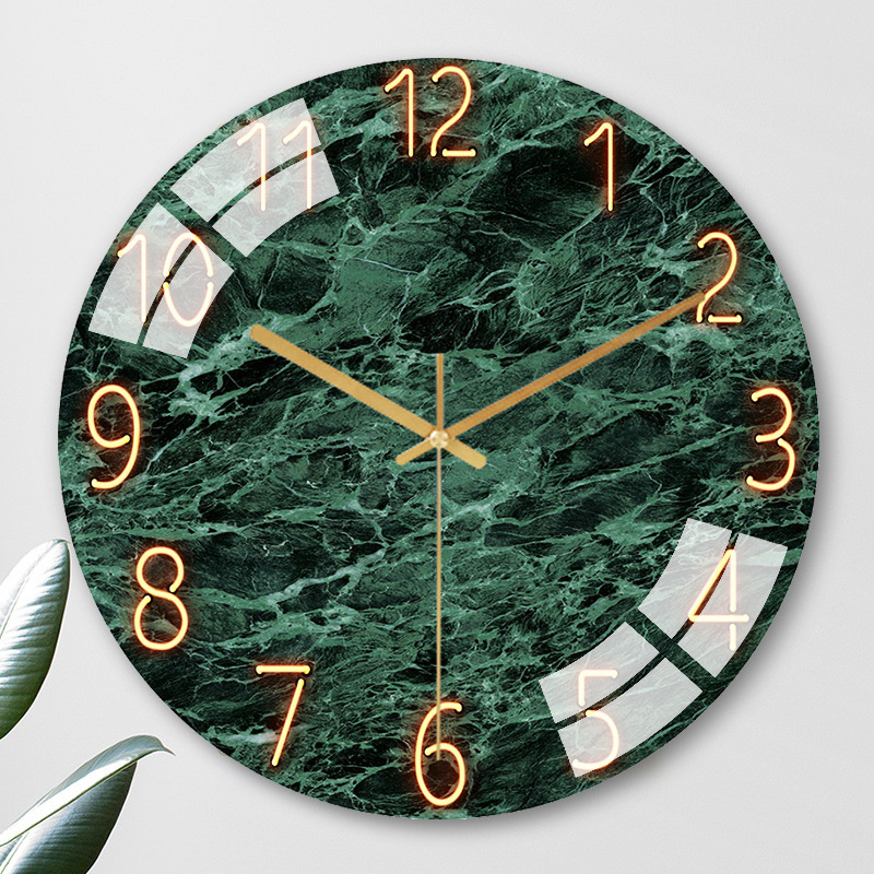 

Glass Living Room Wall Clock Quartz Clock Wall Watch Modern Simple Mute Decorations Living Room Home Decor BB50WC